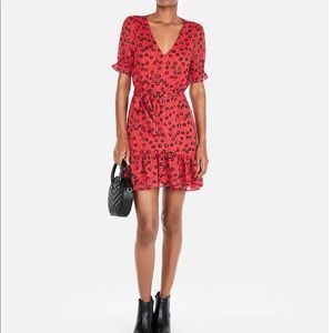 Express Red Floral Dress - Size XS